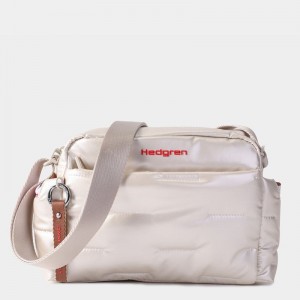 Beige Women's Hedgren Cozy Shoulder Bags | RCD3943EL