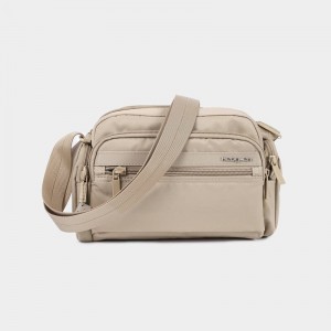 Beige Women's Hedgren Emily Crossbody Bags | EAY3510BT