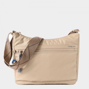 Beige Women's Hedgren Harper's Rfid Shoulder Bags | BMZ2274FS