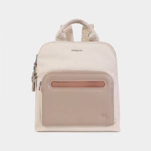 Beige Women's Hedgren Latte Backpacks | FBX9242ZW