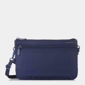 Dark Blue Women's Hedgren Emma Crossbody Bags | LKW9414UO