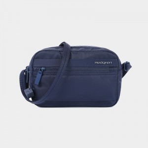 Dark Blue Women's Hedgren Maia Crossbody Bags | KNY2968ZH