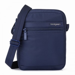 Dark Blue Women's Hedgren Rush Crossbody Bags | DUZ952AV