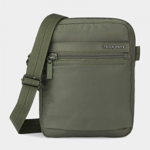 Dark Green Women's Hedgren Rush Crossbody Bags | SVH2041FN