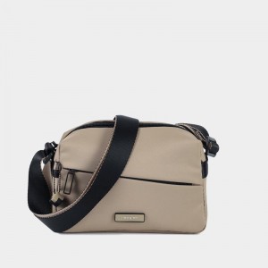 Grey Beige Women's Hedgren Neutron Small Crossbody Bags | JUH6948RZ