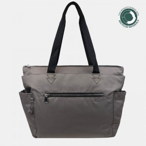 Grey Brown Women's Hedgren Margaret Sustainably Made Tote Bags | HDD529KB