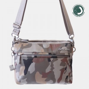 Grey Camo Women's Hedgren Rain Sustainably Made Crossbody Bags | CNJ8632DU