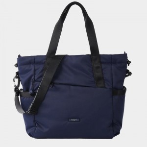 Navy Women's Hedgren Galactic Tote Bags | DGS991FV