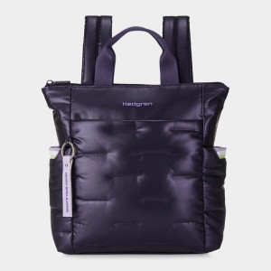 Purple Deep Blue Women's Hedgren Comfy Backpacks | MXQ911GE