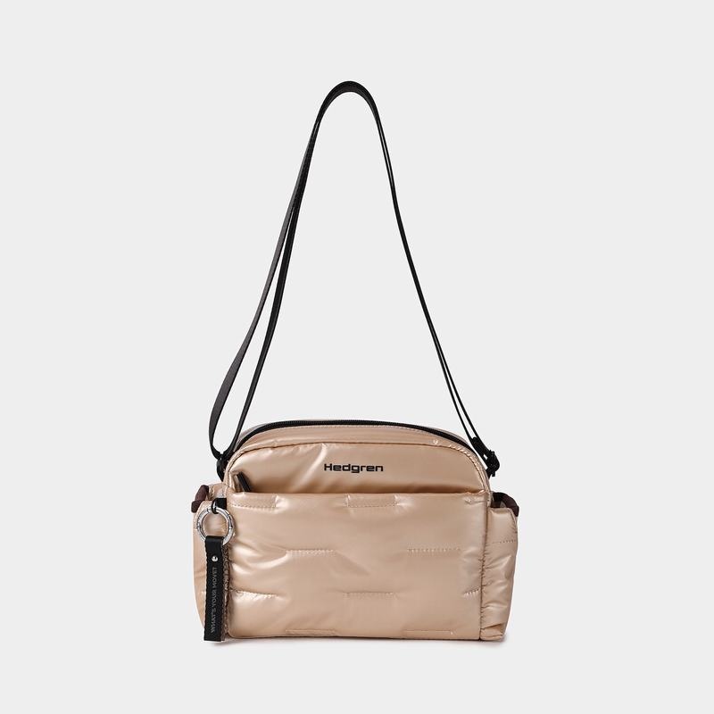 Beige Women's Hedgren Cozy Shoulder Bags | QXE4570KG