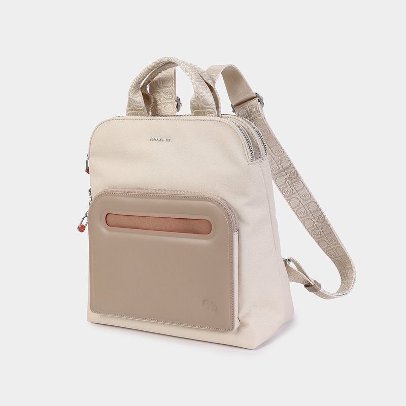 Beige Women's Hedgren Latte Backpacks | FBX9242ZW