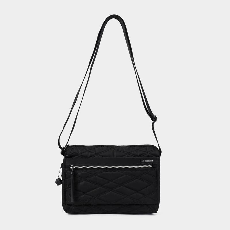 Black Women's Hedgren Eye Medium Shoulder Bags | SGJ4363AQ