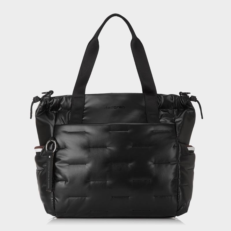 Black Women's Hedgren Puffer Tote Bags | IYD477AR