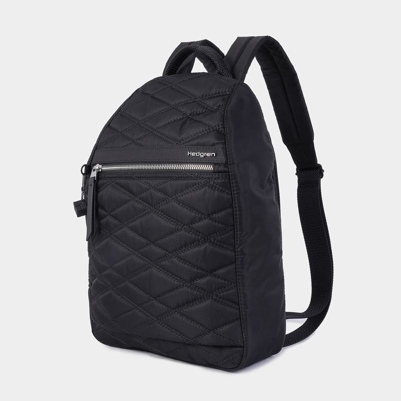 Black Women's Hedgren Vogue Large Backpacks | CDP822HJ