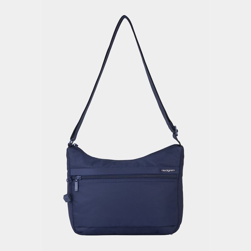 Dark Blue Women's Hedgren Harper's Rfid Shoulder Bags | LPJ523MY