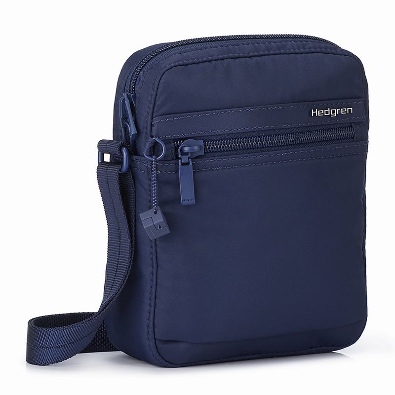 Dark Blue Women's Hedgren Rush Crossbody Bags | DUZ952AV