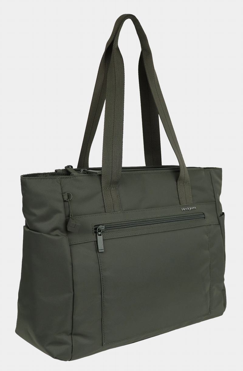 Dark Green Women's Hedgren Achiever Tote Bags | RDH2867JW