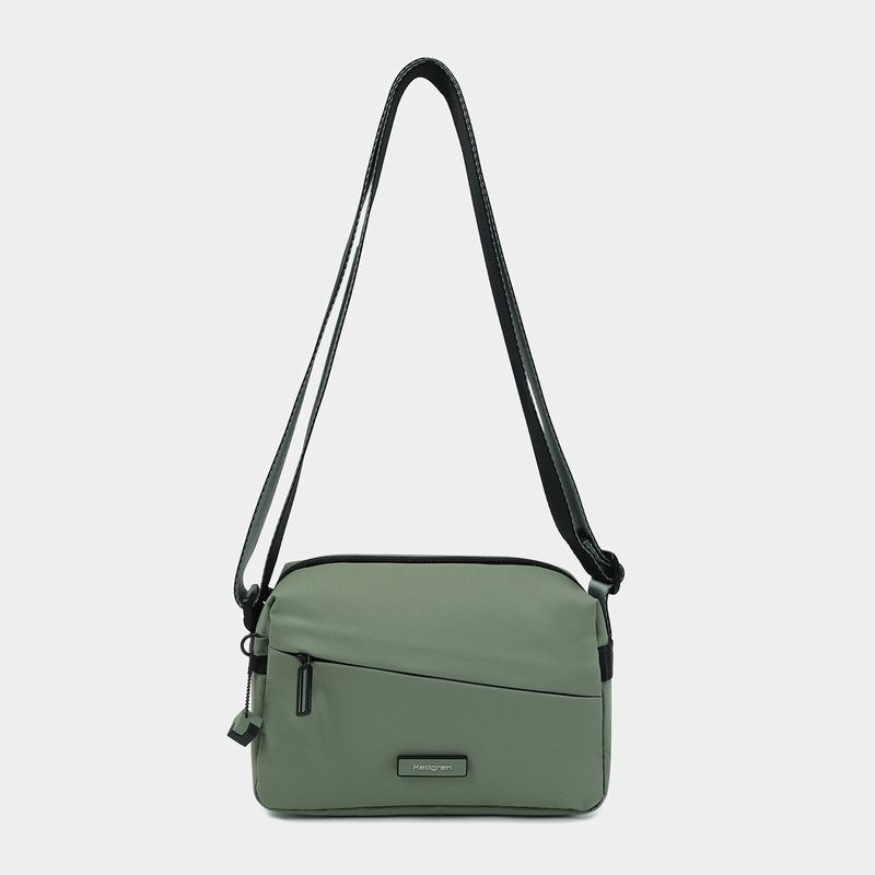 Green Women's Hedgren Neutron Small Crossbody Bags | OMV4190AI