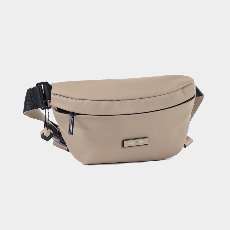 Grey Beige Women's Hedgren Halo Belt Bags | UEC4489BK