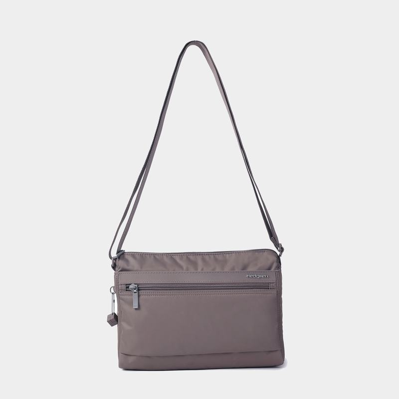 Grey Brown Women's Hedgren Eye Medium Shoulder Bags | TFG9236CP