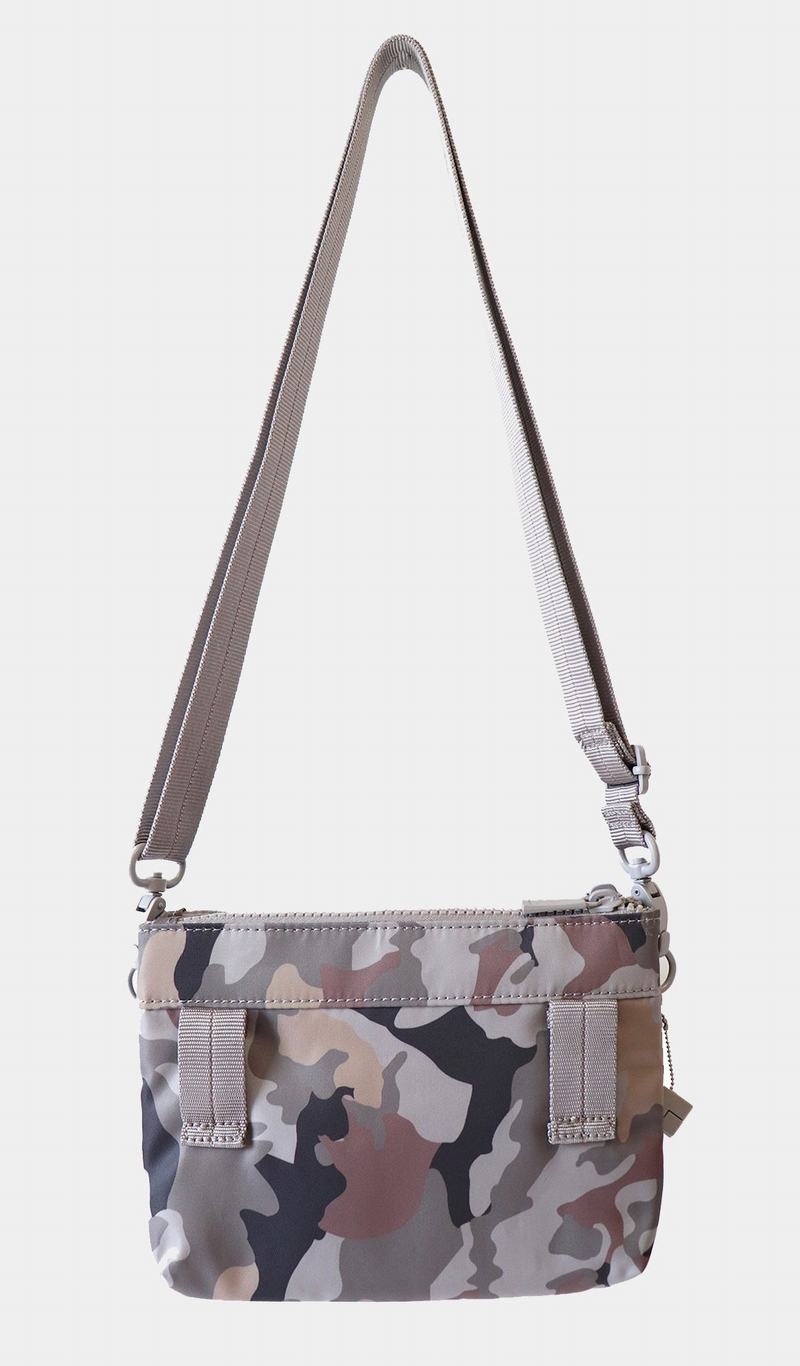 Grey Camo Women's Hedgren Rain Sustainably Made Crossbody Bags | CNJ8632DU