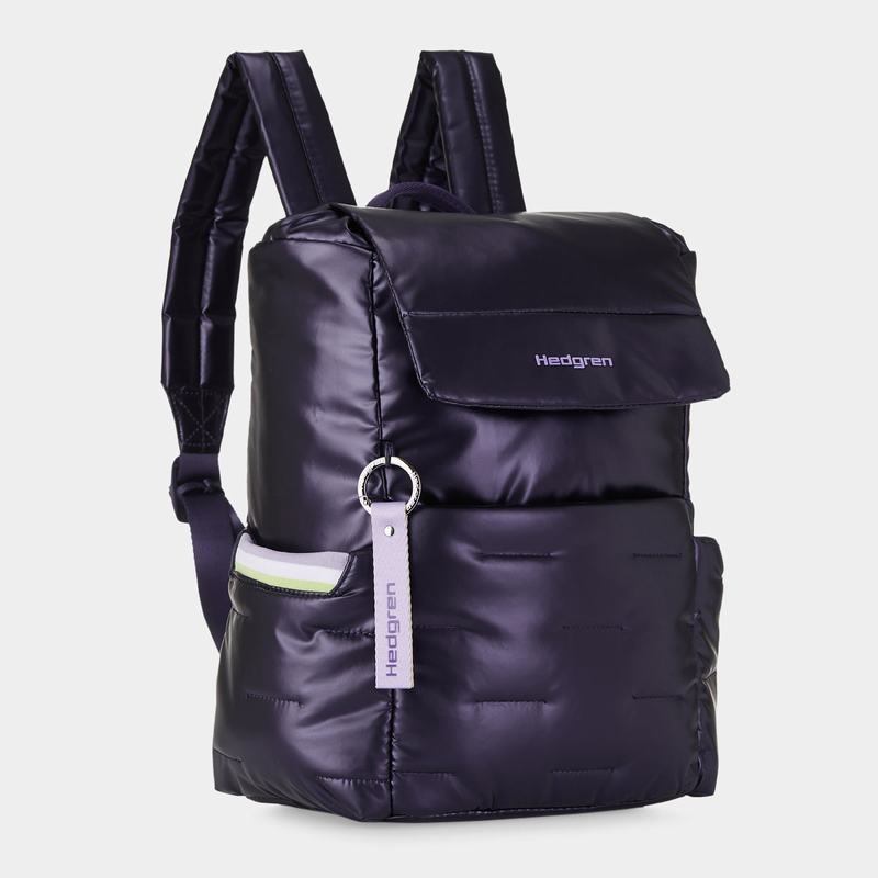 Purple Deep Blue Women's Hedgren Billowy Backpacks | ISF465CI