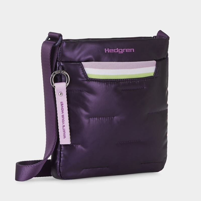 Purple Deep Blue Women's Hedgren Cushy Crossbody Bags | RXG1728YD