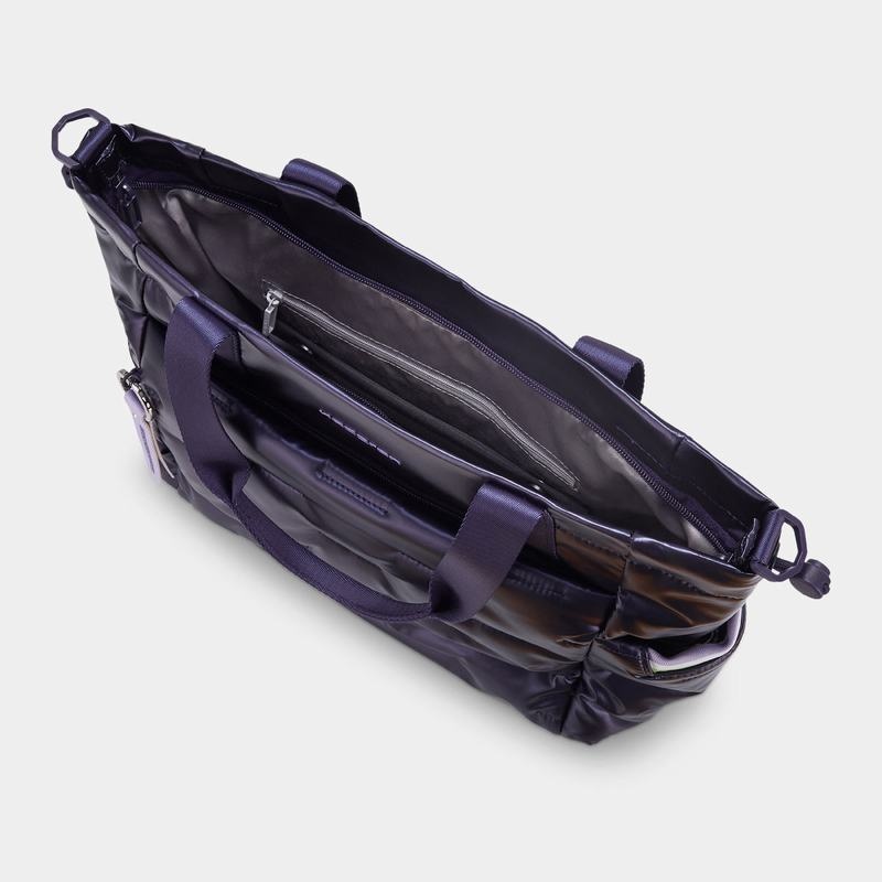 Purple Deep Blue Women's Hedgren Puffer Tote Bags | VTR1725KD