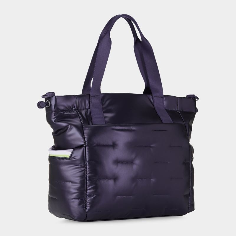 Purple Deep Blue Women's Hedgren Puffer Tote Bags | VTR1725KD