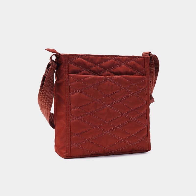 Red Brown Women's Hedgren Quilted Orva Rfid Crossbody Bags | BGQ1931JA