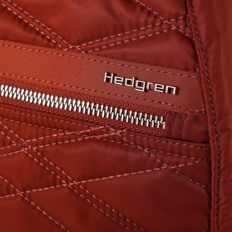 Red Brown Women's Hedgren Vogue Large Rfid Backpacks | HTV5522HY