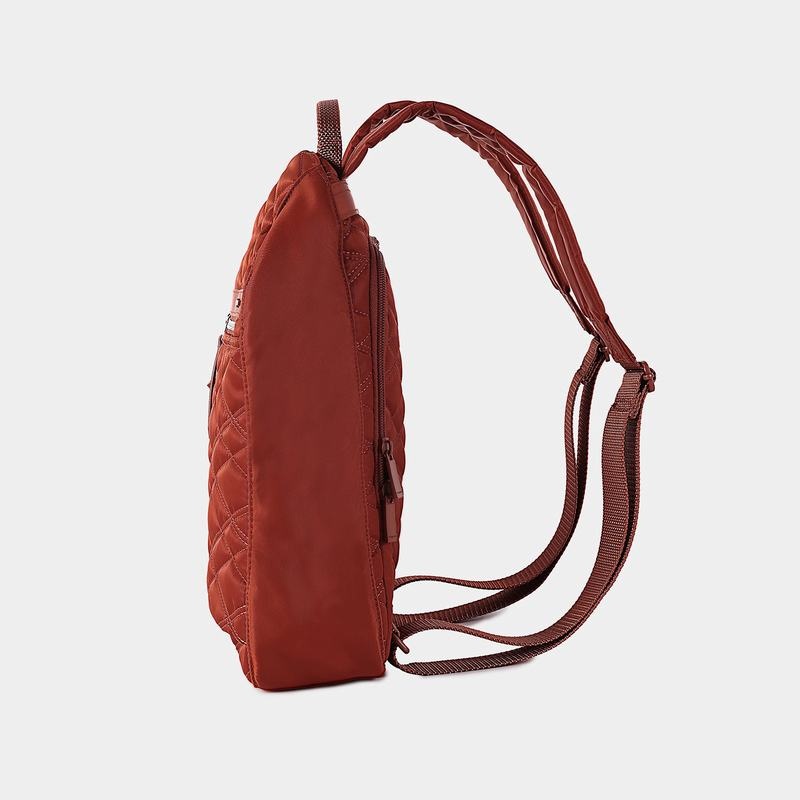 Red Brown Women's Hedgren Vogue Large Rfid Backpacks | HTV5522HY