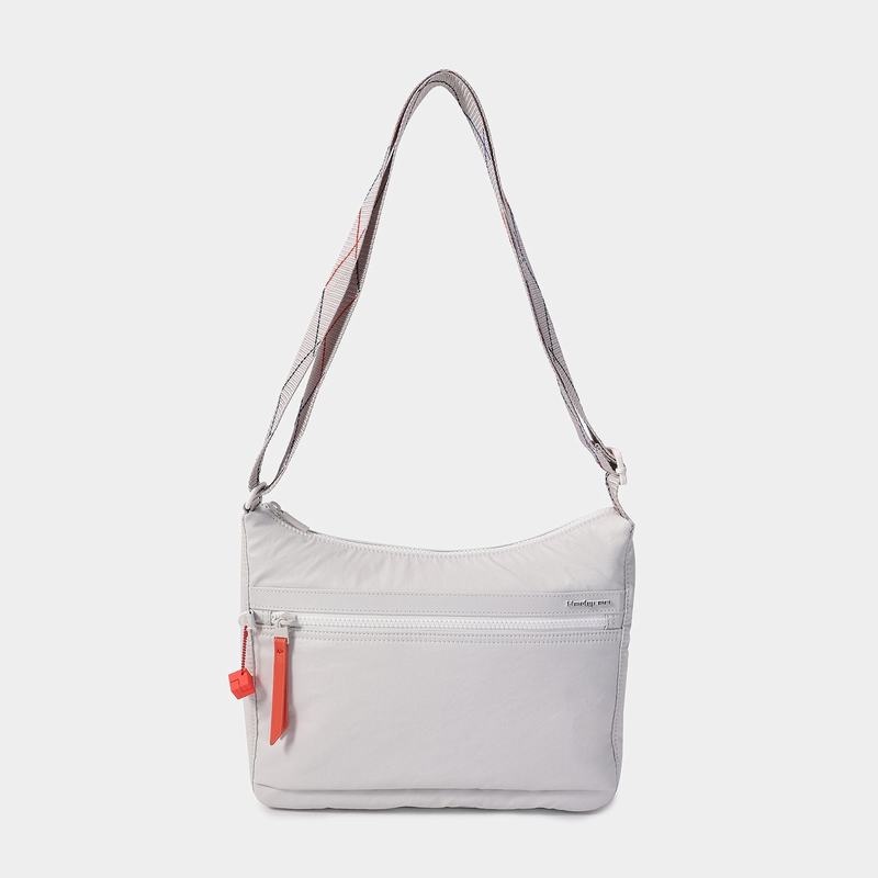 White Grey Women's Hedgren Harpers Crossbody Bags | GHQ3276TF